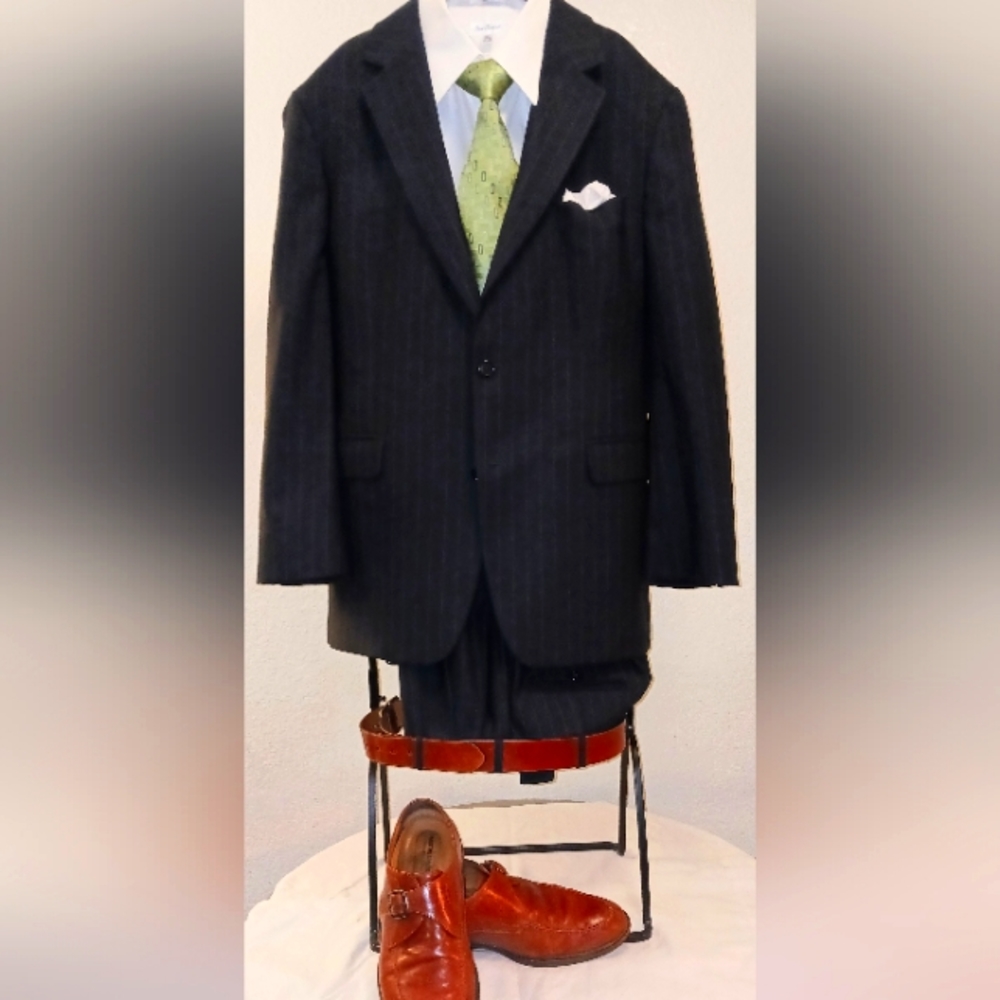 2pc Navy Pin Stripe
